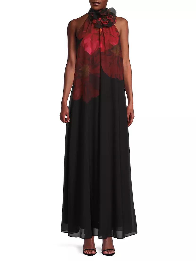 Issey Ombré Floral Halter Dress Product Image