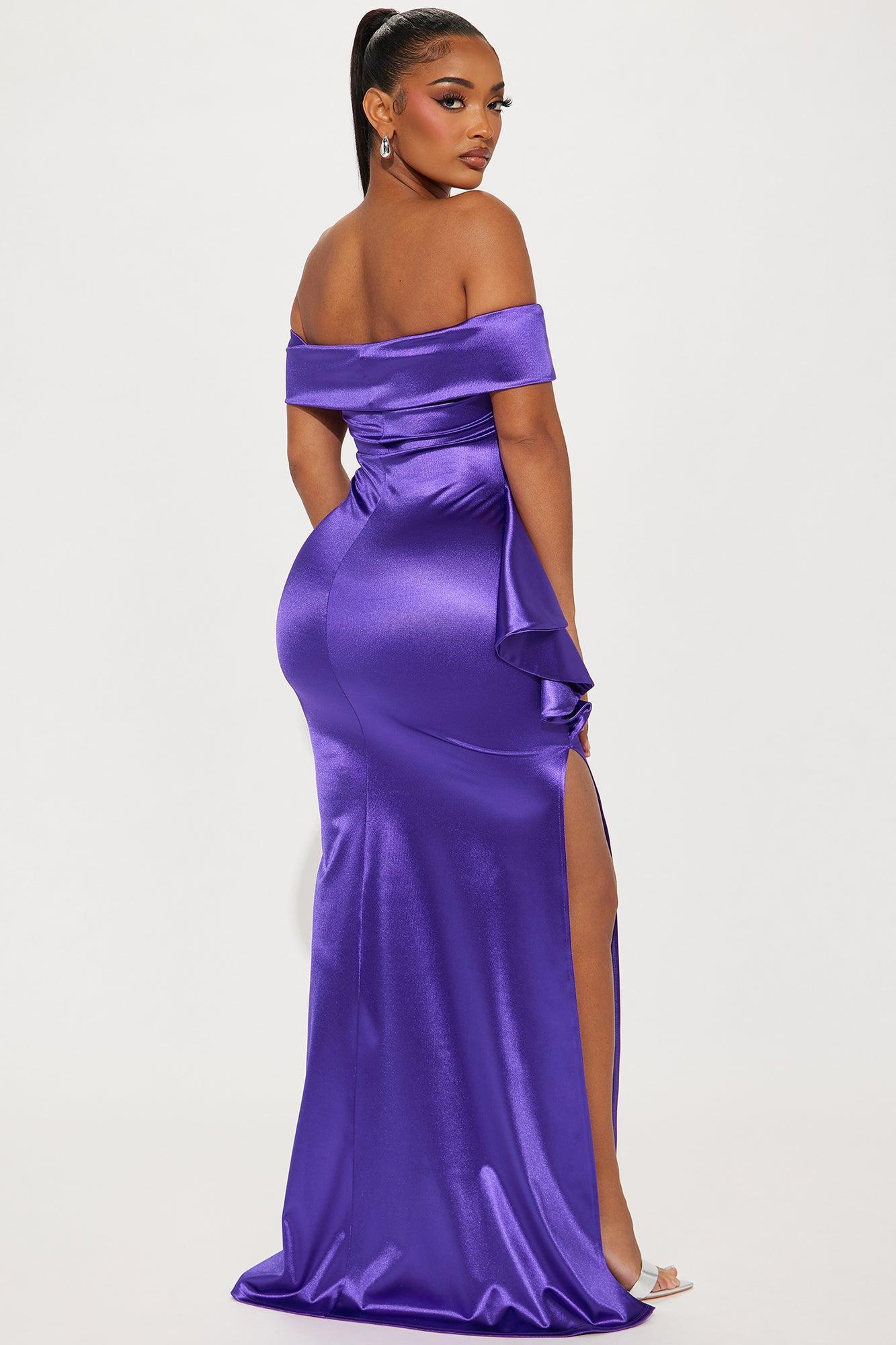 Coralie Off Shoulder Gown - Purple Product Image