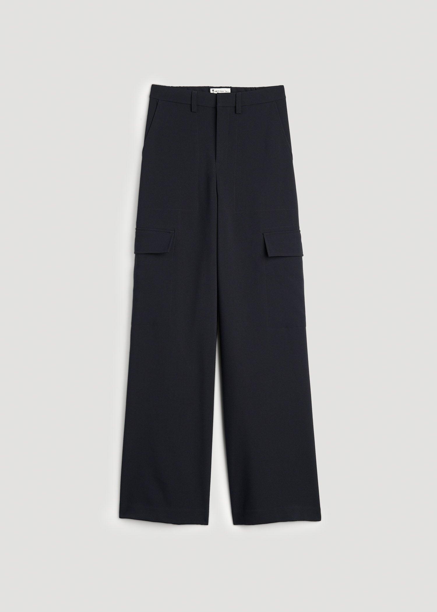 Cargo Wide Leg Dress Pant Women's in Black Product Image