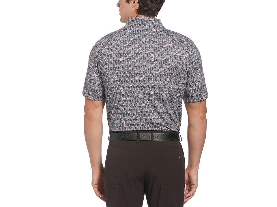 Callaway All-Over Scotch Novelty Print Polo (Asphalt) Men's Clothing Product Image