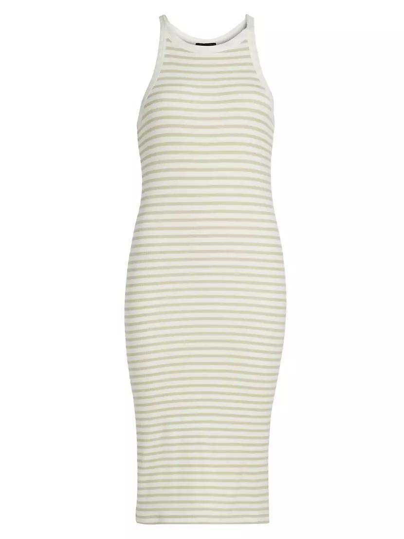 Rib-Knit Stripe Tank Midi-Dress Product Image