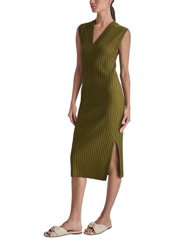 Dkny Wide Rib Sleeveless Midi Dress Product Image