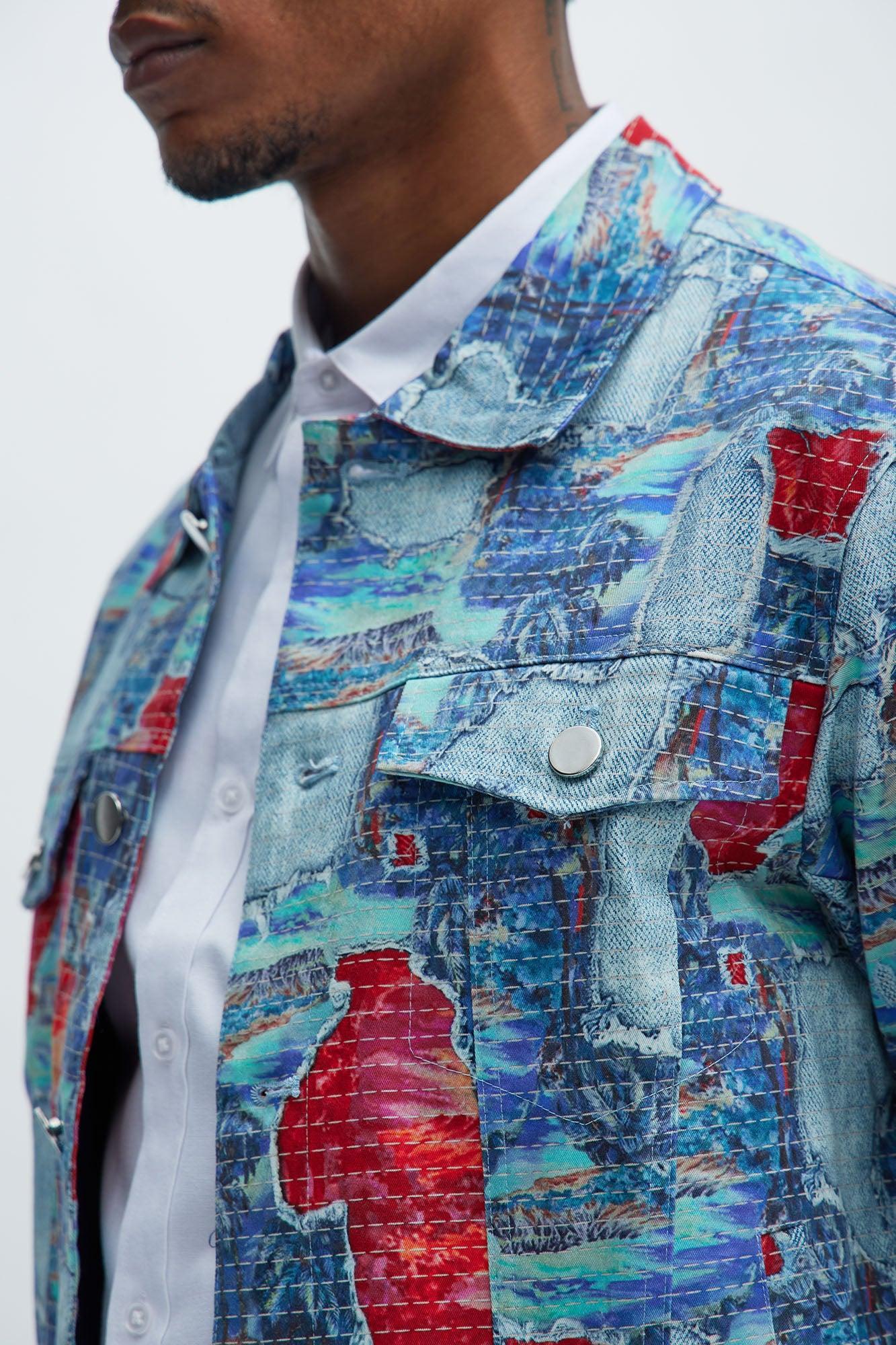 Maui Gardens Trucker Jacket - Blue/combo Product Image