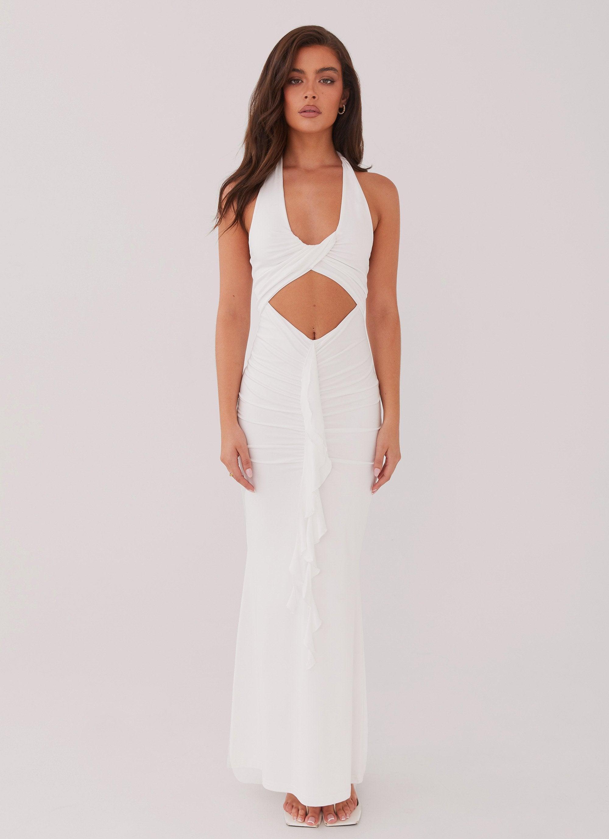 Allanna Frill Maxi Dress - White Product Image