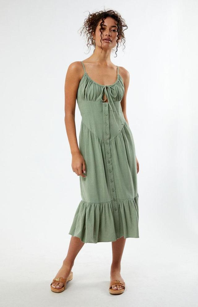 Women's Linen Bustier Midi Dress Product Image