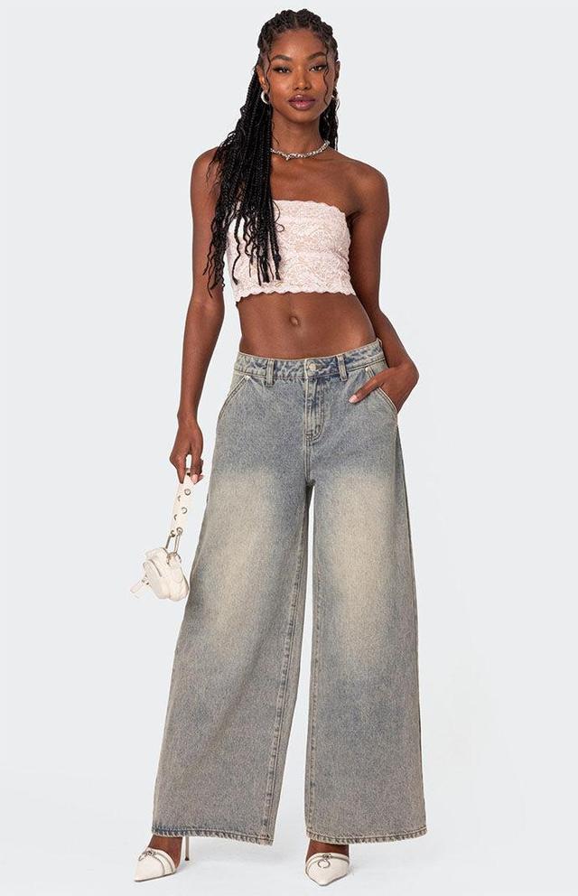 Edikted Womens Super Baggy Wide Leg Jeans Product Image