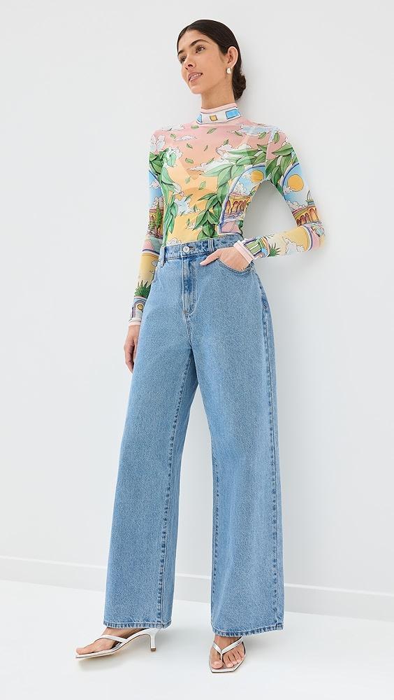 Casablanca Printed Mesh Top | Shopbop Product Image