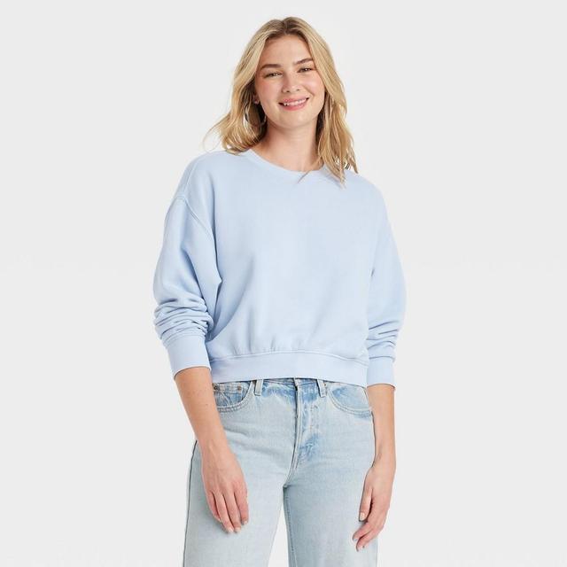 Womens Leisure Studio Pullover Sweatshirt - Universal Thread Light Blue M Product Image