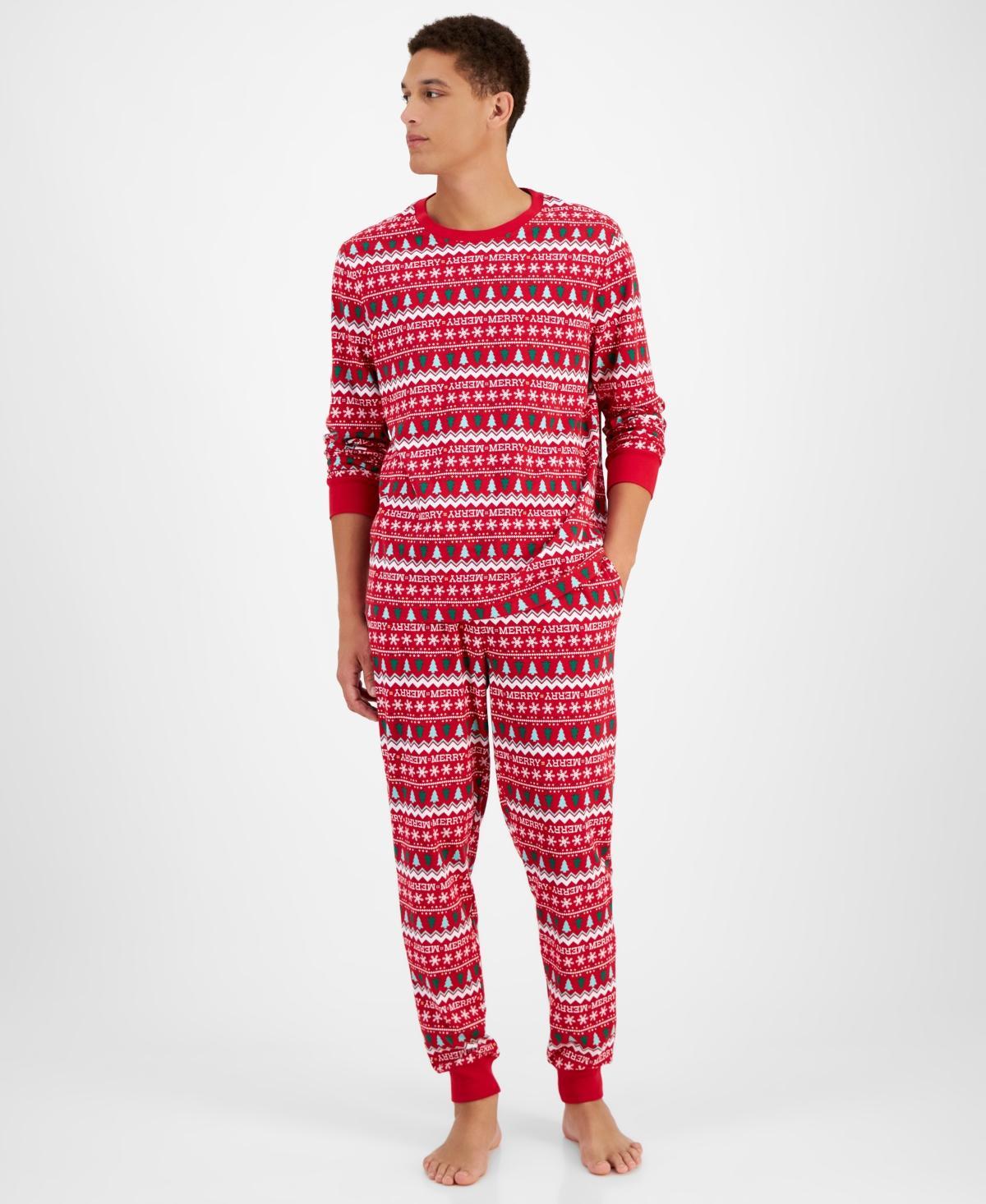 Family Pajamas Mens 2-Pc. Merry Mix It Cotton Matching Family Christmas Pajamas Set, Created for Macys Product Image