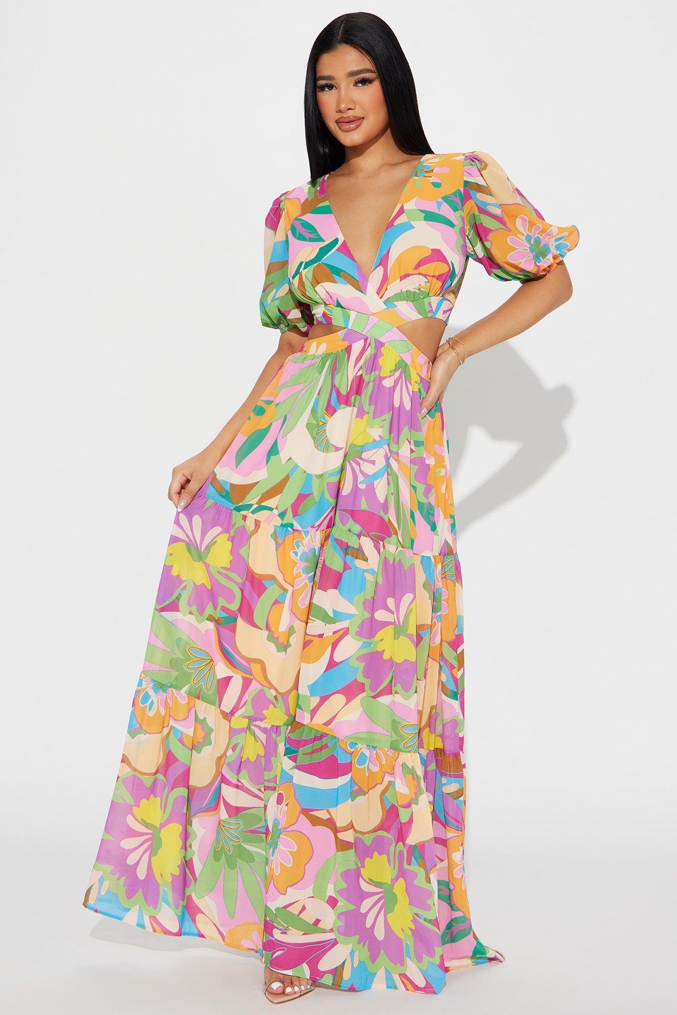 Riviera Dreams Maxi Dress - Multi Color Product Image