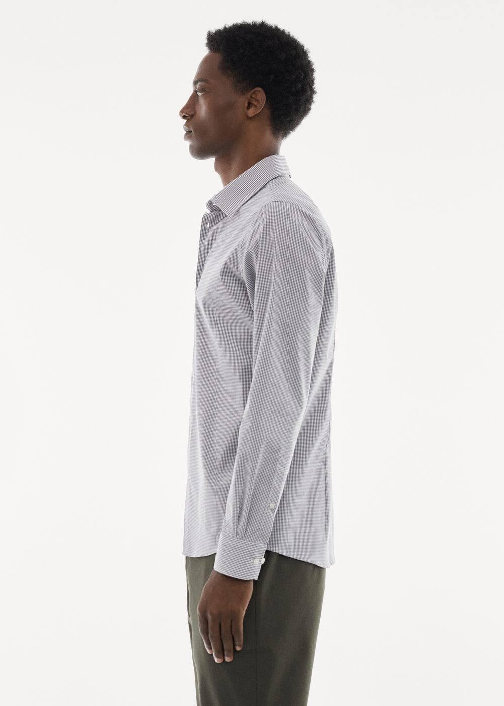 MANGO MAN - Micro stretch fabric shirt grey - XL - Men Product Image