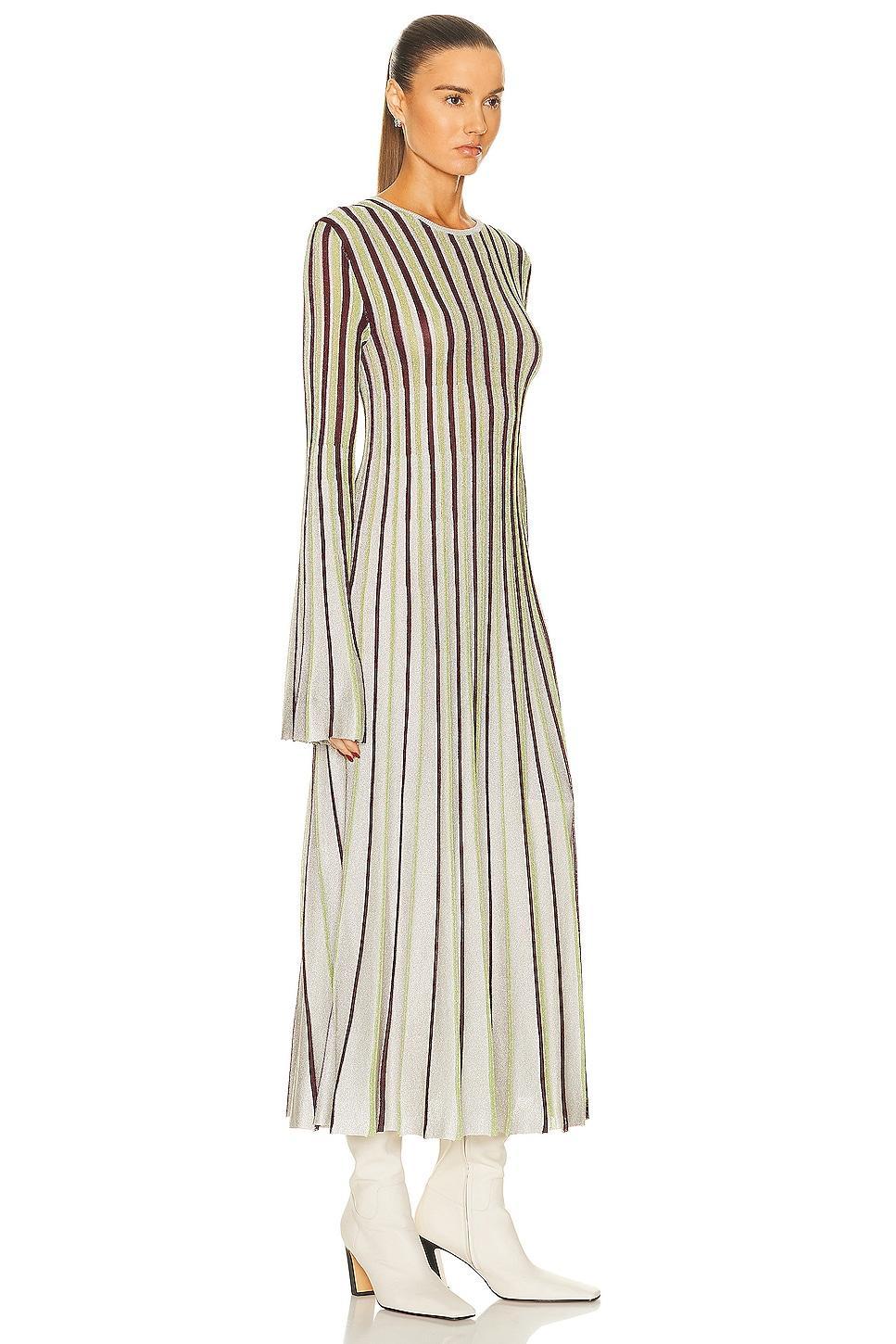 Stella McCartney Stripe Bell Sleeve Open Back Maxi Dress Product Image