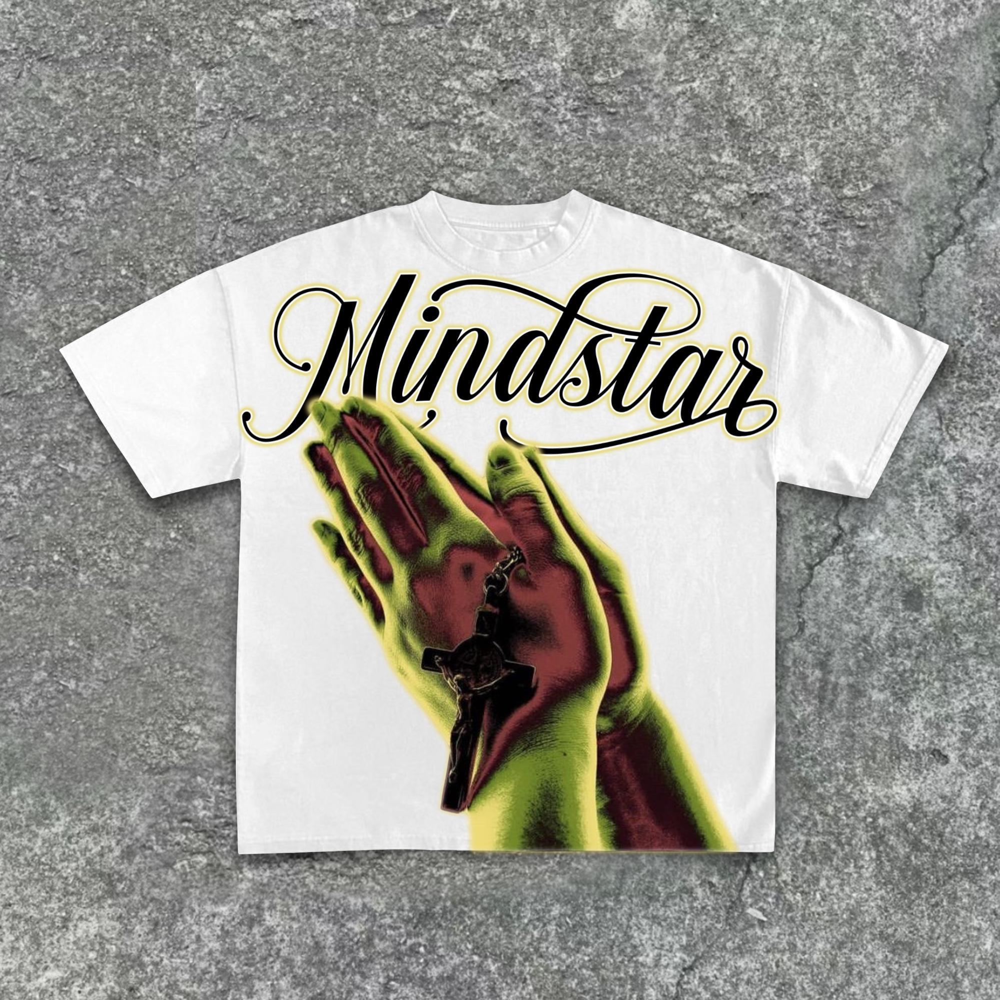 Mindstar - Hand Of Prayer Pattern Cotton T-Shirt Product Image