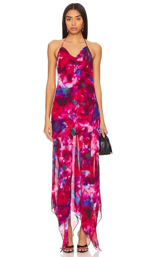 Lovers and Friends Phoenix Maxi Dress in Fuchsia. Product Image