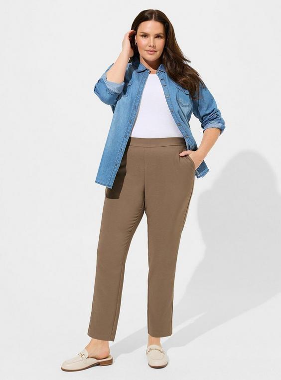 High-Rise Skinny Pull-On Relaxed Taper Refined Crepe Pant Product Image