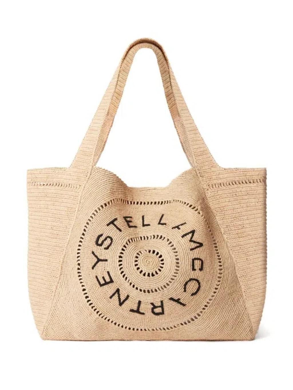 Medium Logo-embroidered Tote Bag In Neutrals product image