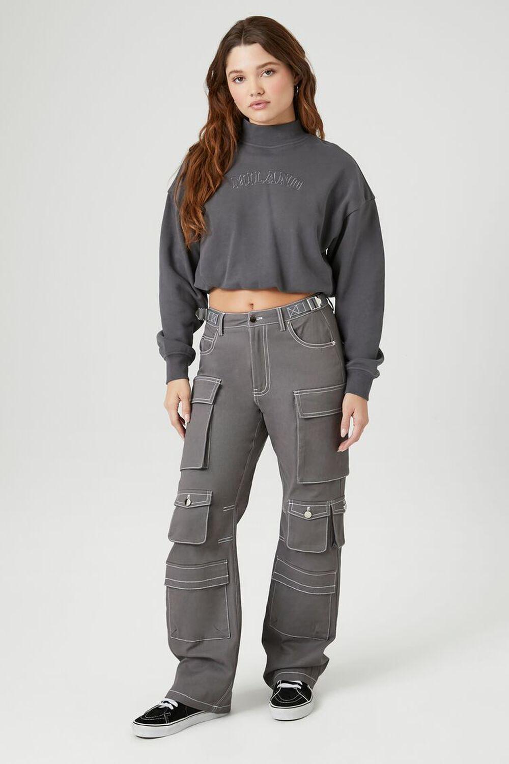 Twill Topstitched Cargo Pants | Forever 21 Product Image