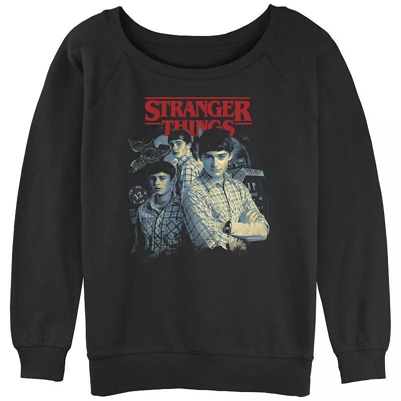 Juniors Stranger Things Will Collage Slouchy Terry Graphic Pullover, Womens Product Image