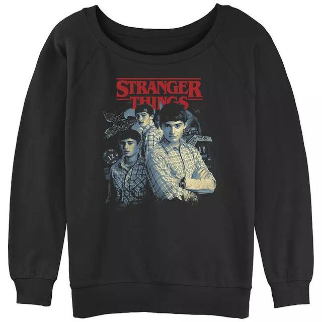 Juniors Stranger Things Will Collage Slouchy Terry Graphic Pullover, Womens Product Image