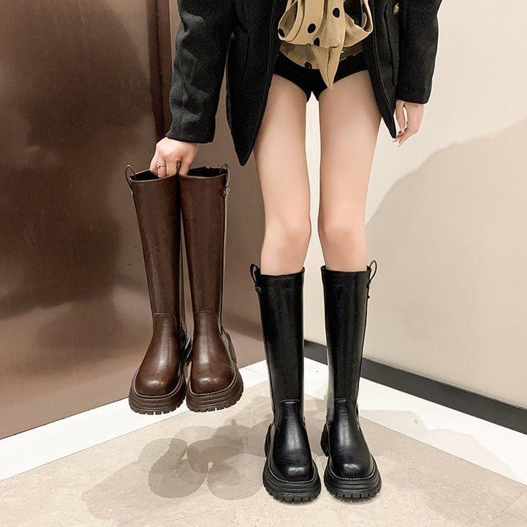 Platform Plain Tall Boots Product Image