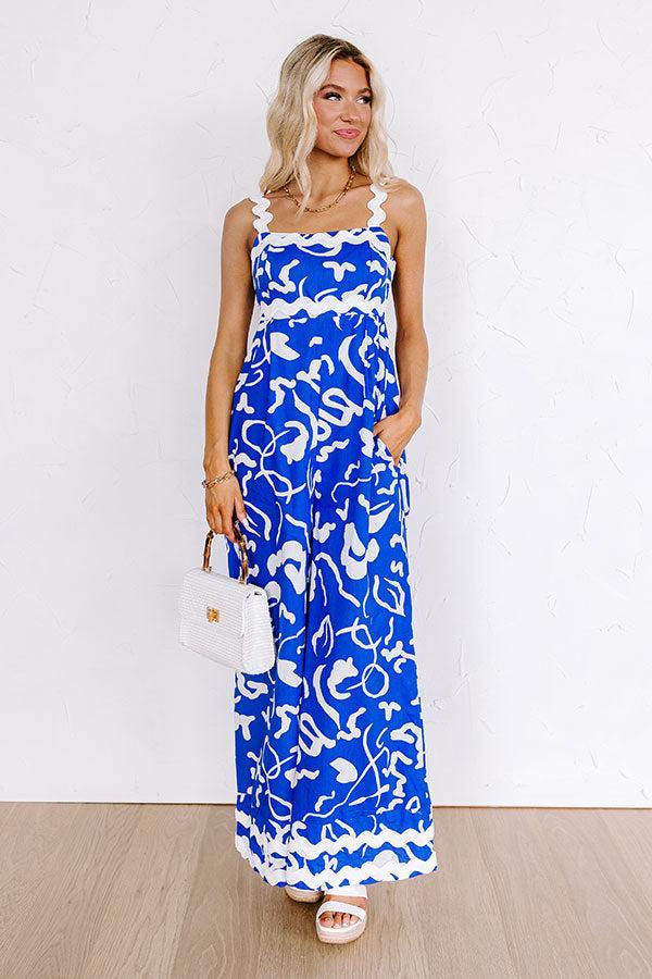 Cool Capri Jumpsuit in Royal Blue Product Image