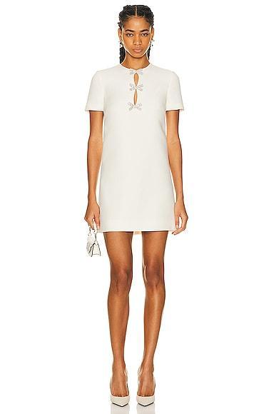 Valentino Crepe Mini Dress White. (also in 38). Product Image