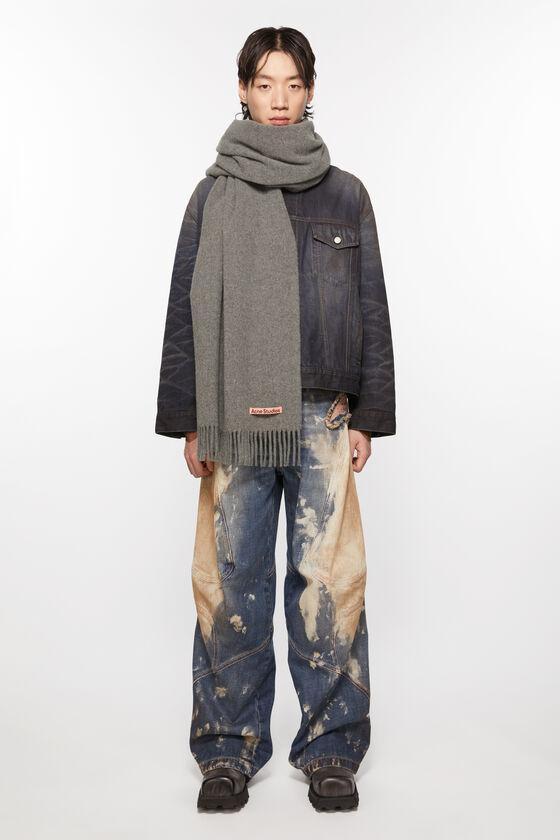 Fringe wool scarf - oversized Product Image