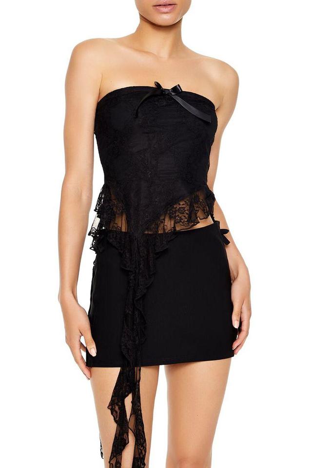 Lace Ruffle-Trim Tube Top | Forever 21 Product Image