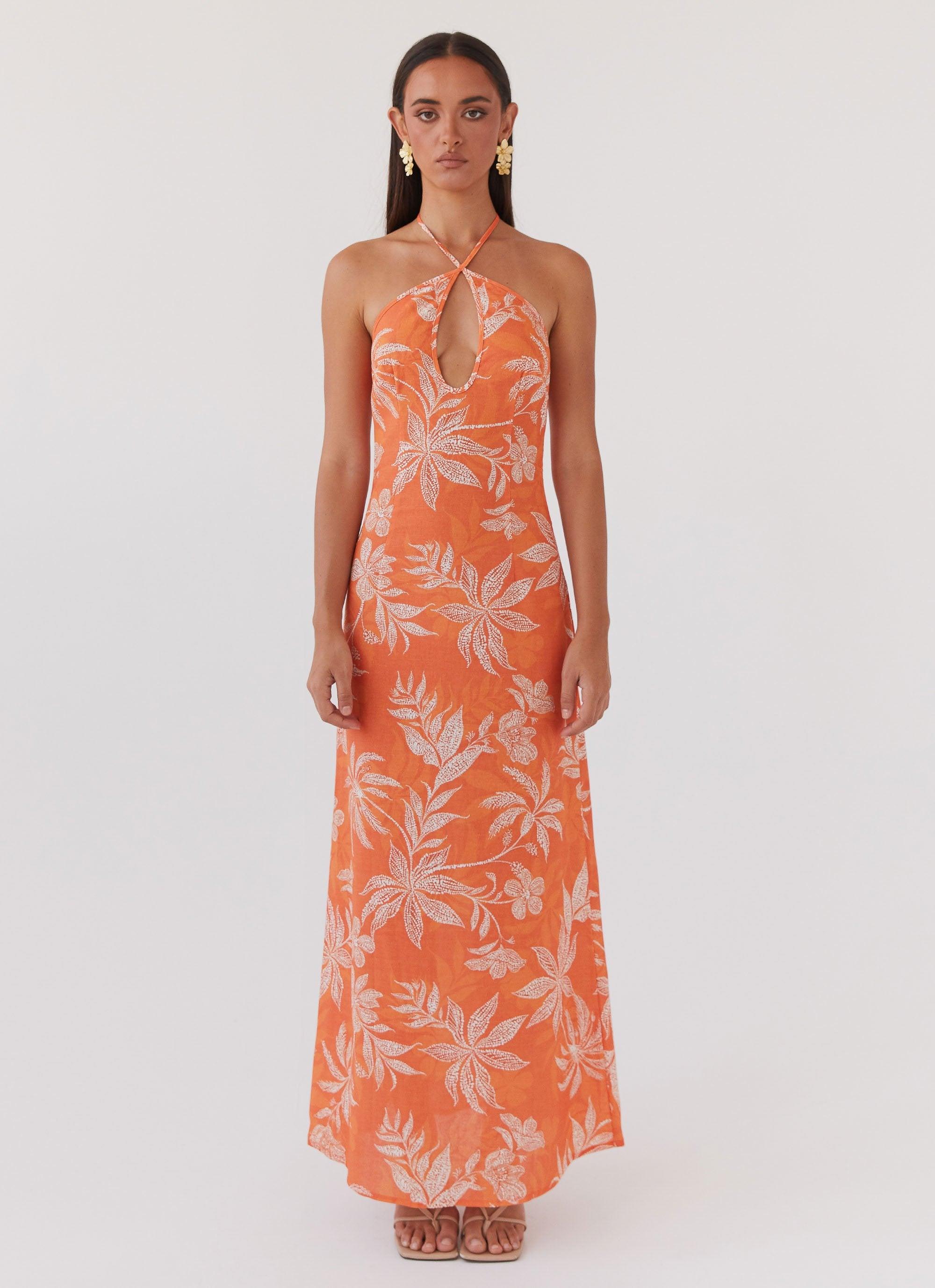 Keliegh Linen Maxi Dress - Tropic Sunset Product Image