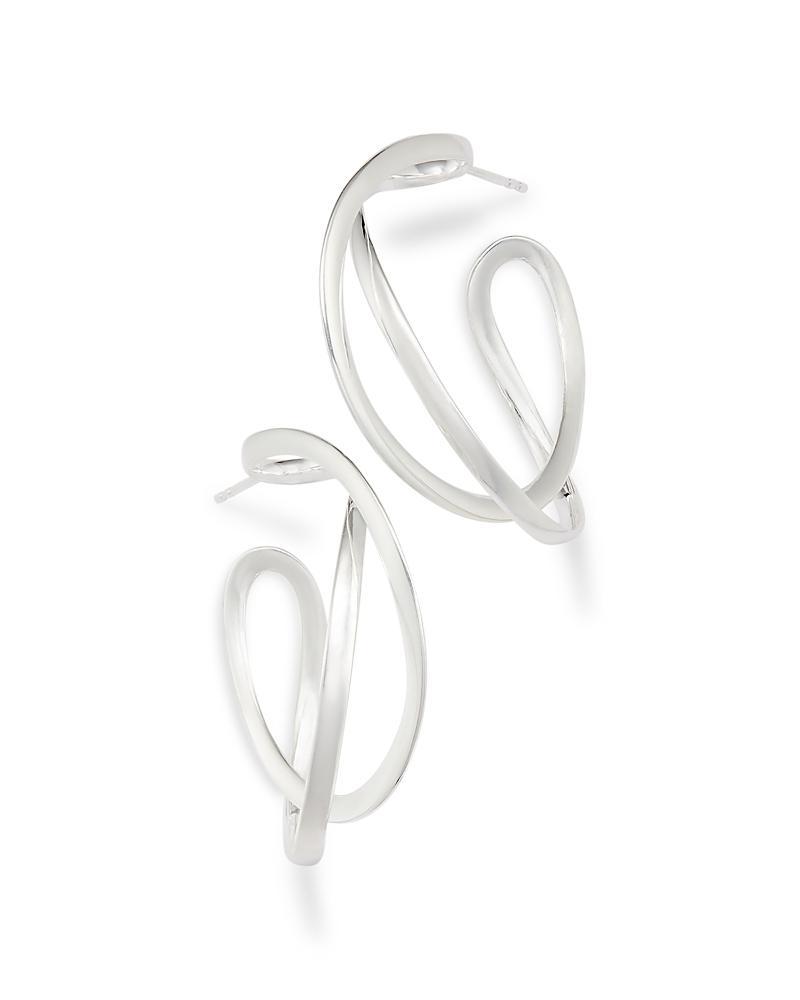 Womens Infinity Sterling Silver Hoop Earrings Product Image