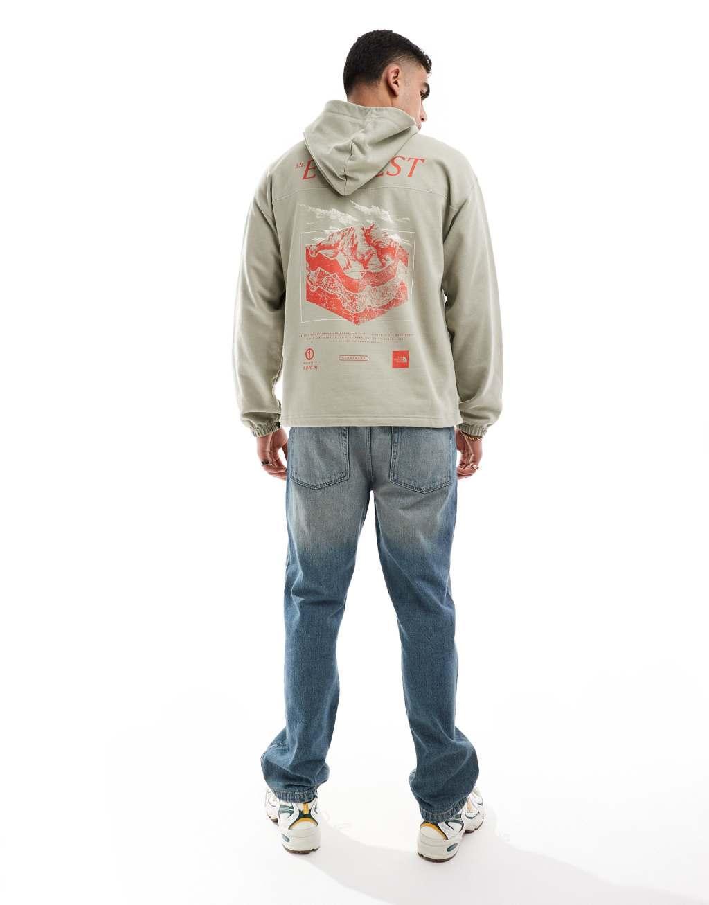 The North Face Axys pullover hoodie with graphic back print in clay gray Product Image