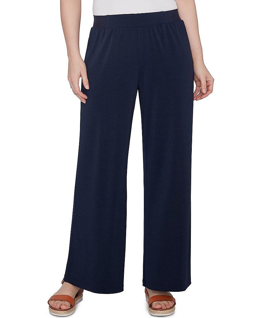 Ruby Rd. Solid Crepe Wide Leg Pull-On Pants Product Image