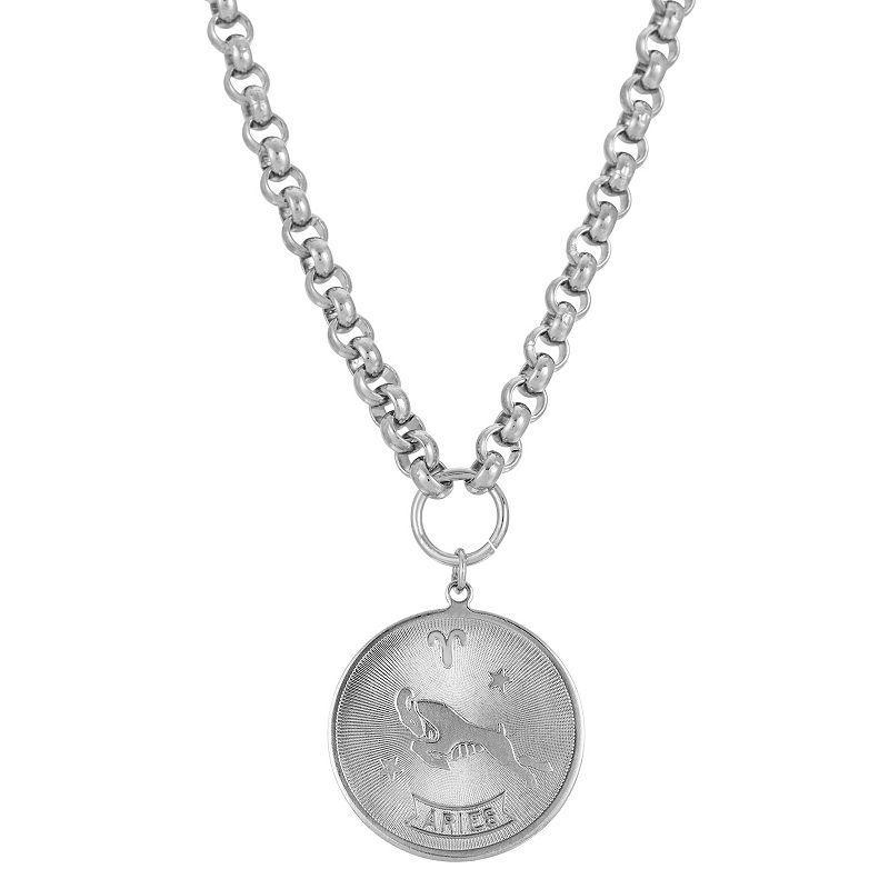 1928 Round Sagitarius Pendant Necklace, Womens, October Product Image