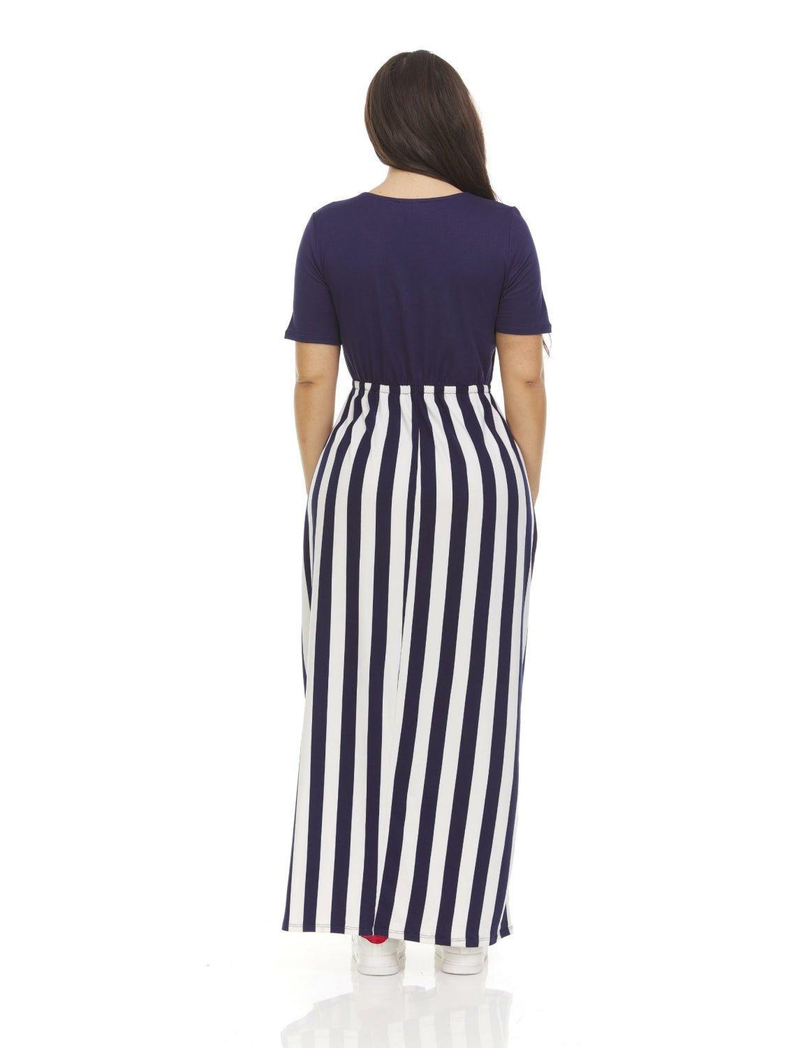 Short Sleeve Crew Neck Maxi Dress Product Image