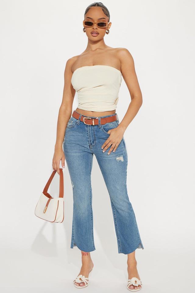 Already Made It Stretch Cropped Flare Jeans - Light Wash Product Image