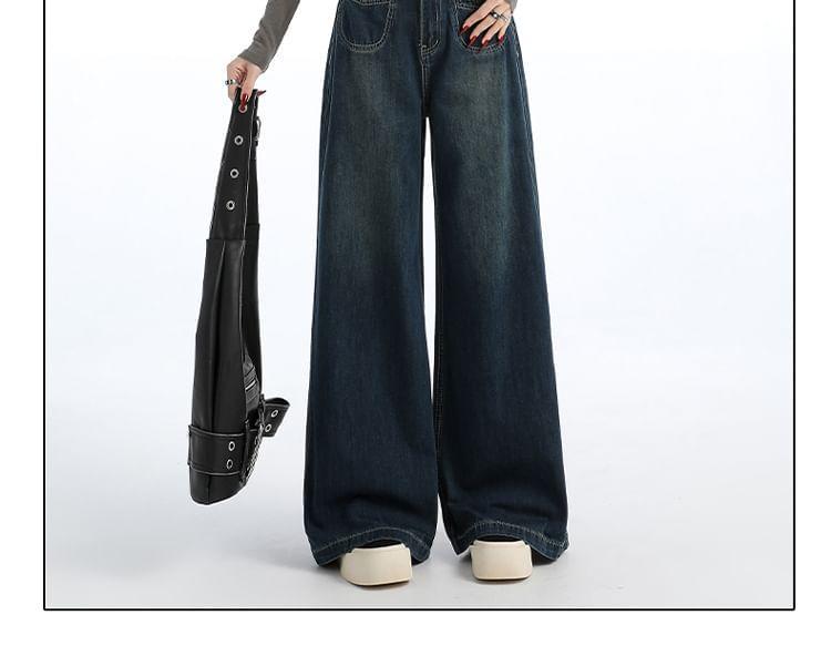 High Rise Washed Wide Leg Jeans Product Image