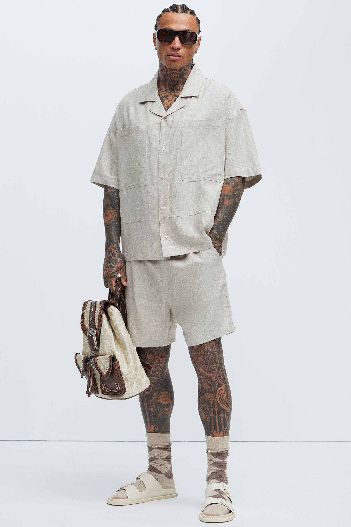 Bahamas Linen Cuban Shirt - Stone Product Image