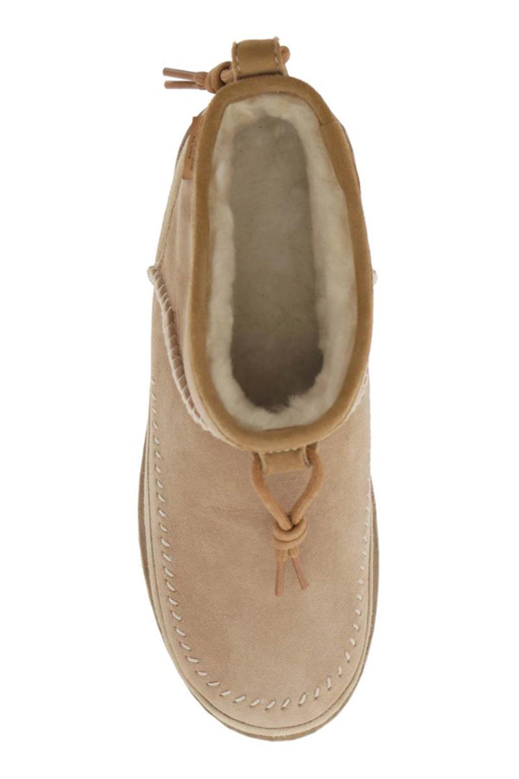 Ultra Mini Crafted Regenerate Suede Boots In Beige Product Image