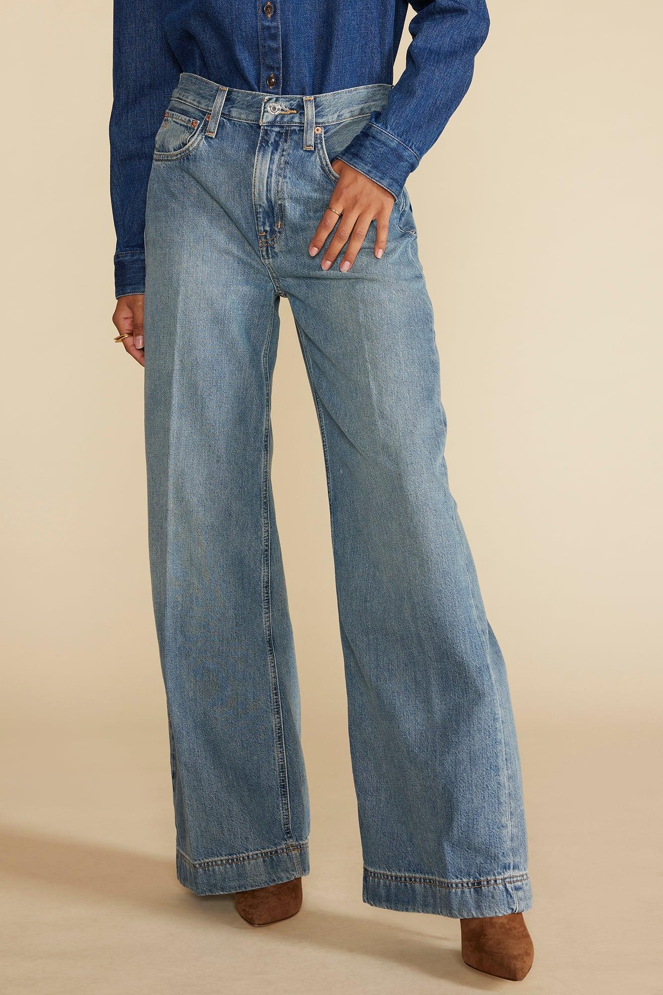 ETICA Devon Wide Leg Jean - Moonbay Medium Blue product image