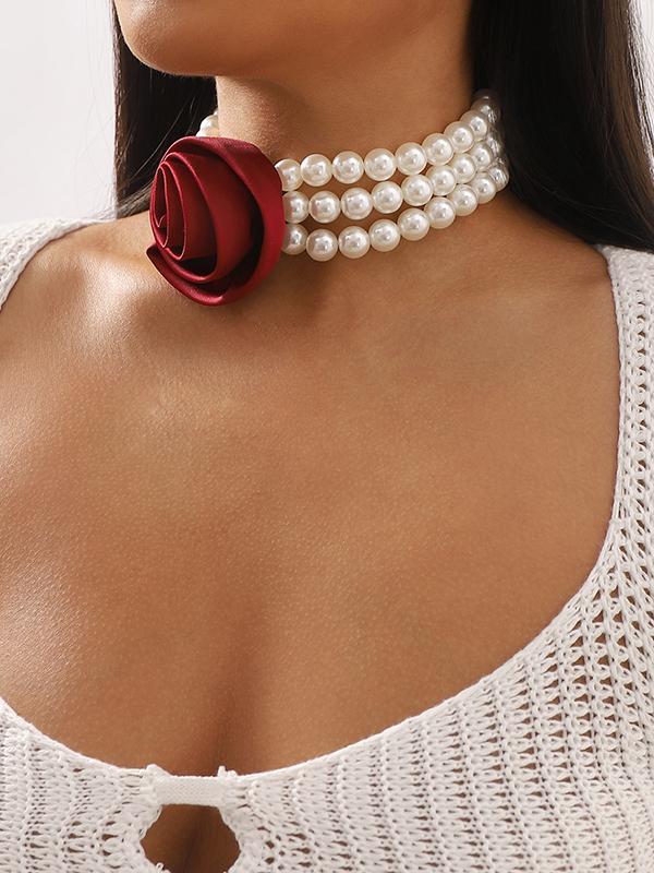 Adjustable Chains Three-Dimensional Flower Necklaces Accessories Product Image