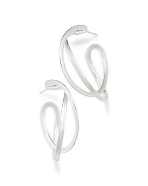 Womens Infinity Sterling Silver Hoop Earrings Product Image