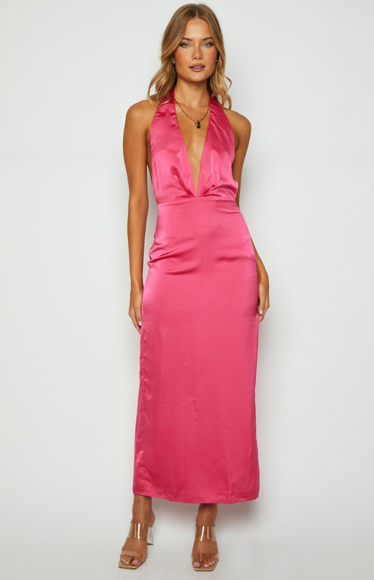 Seattle Pink Halter Formal Dress Product Image