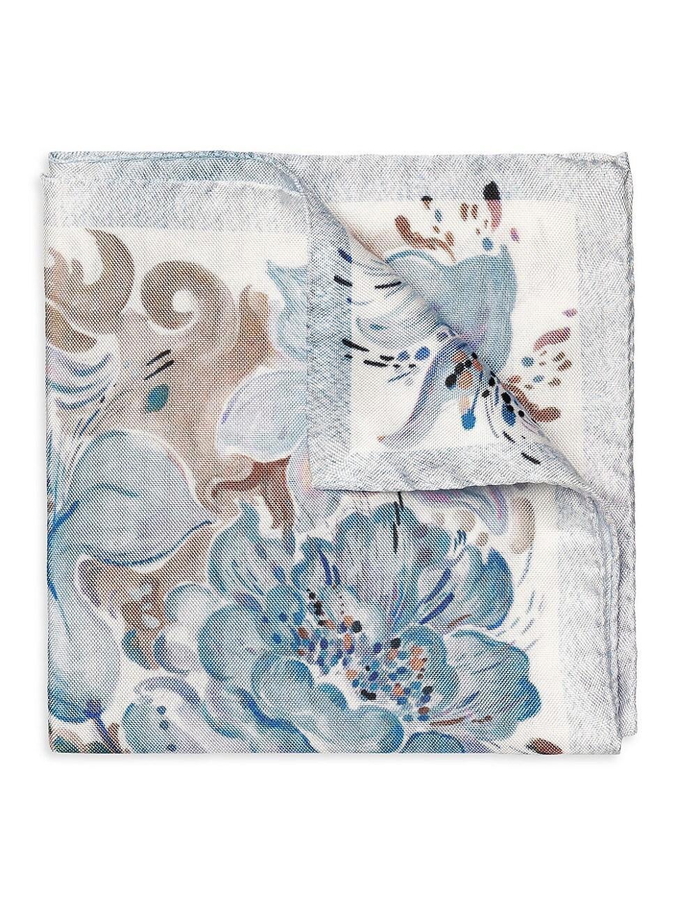 Men's Floral Silk Pocket Square Product Image