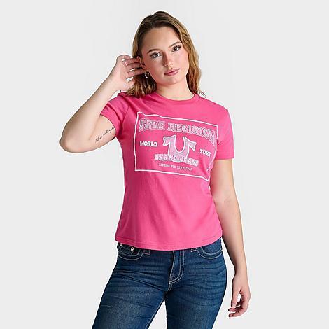 Womens Crystal Retro Horseshoe T-Shirt Product Image