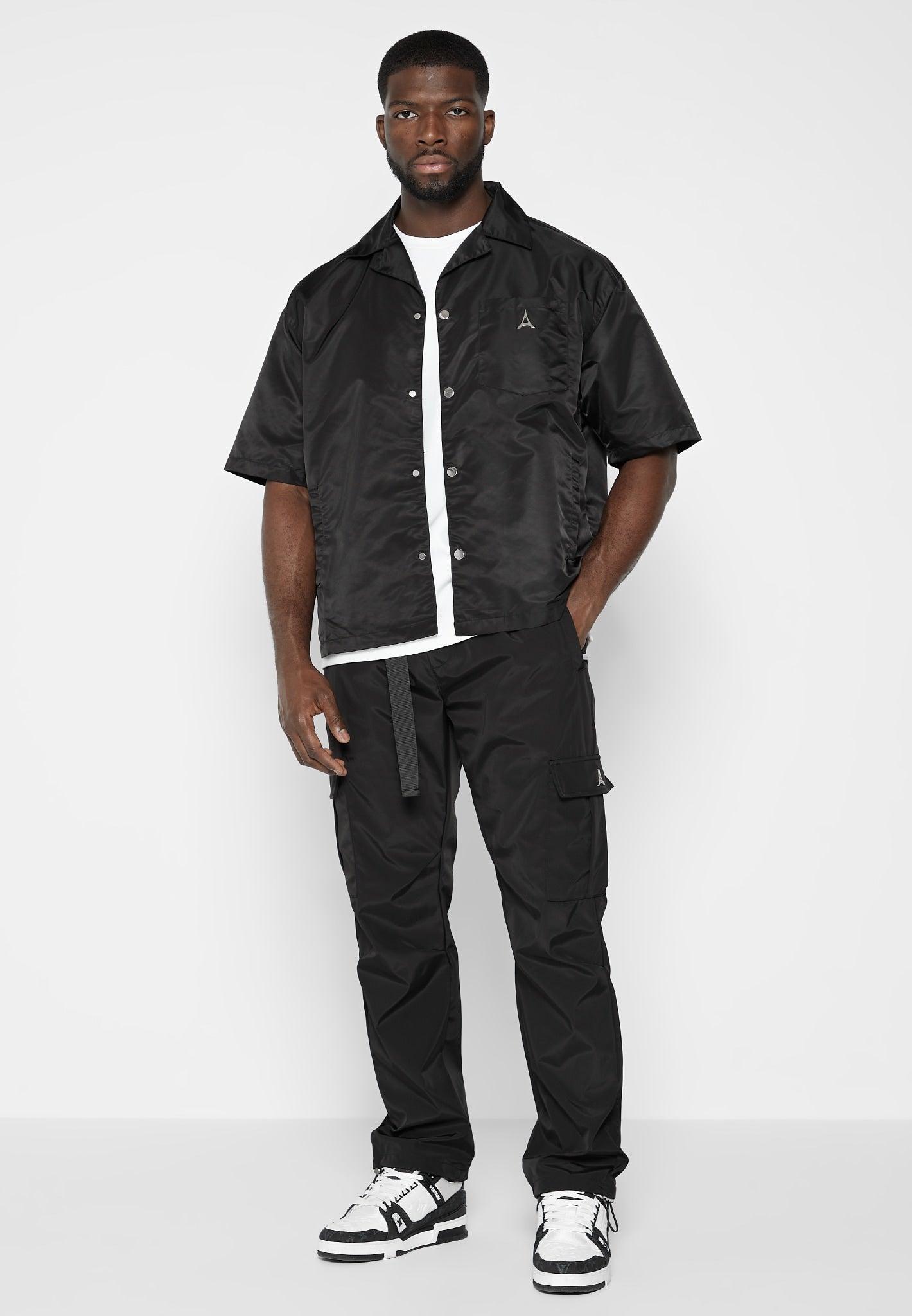 Nylon Revere Shirt - Black Male Product Image