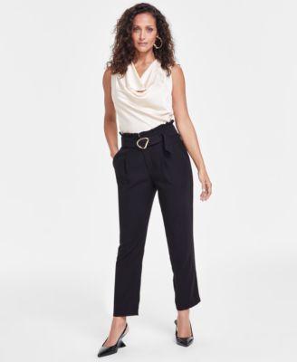 Women's High-Rise Paperbag Pants, Created for Macy's  Product Image