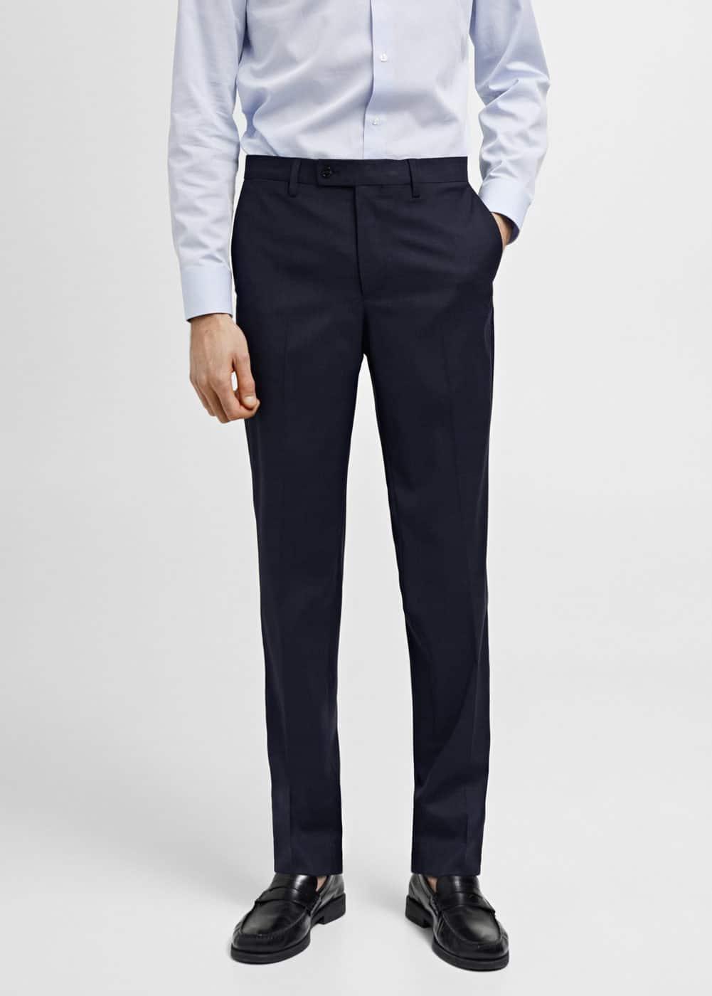 MANGO MAN - Stretch fabric slim-fit suit pants dark navyMen Product Image