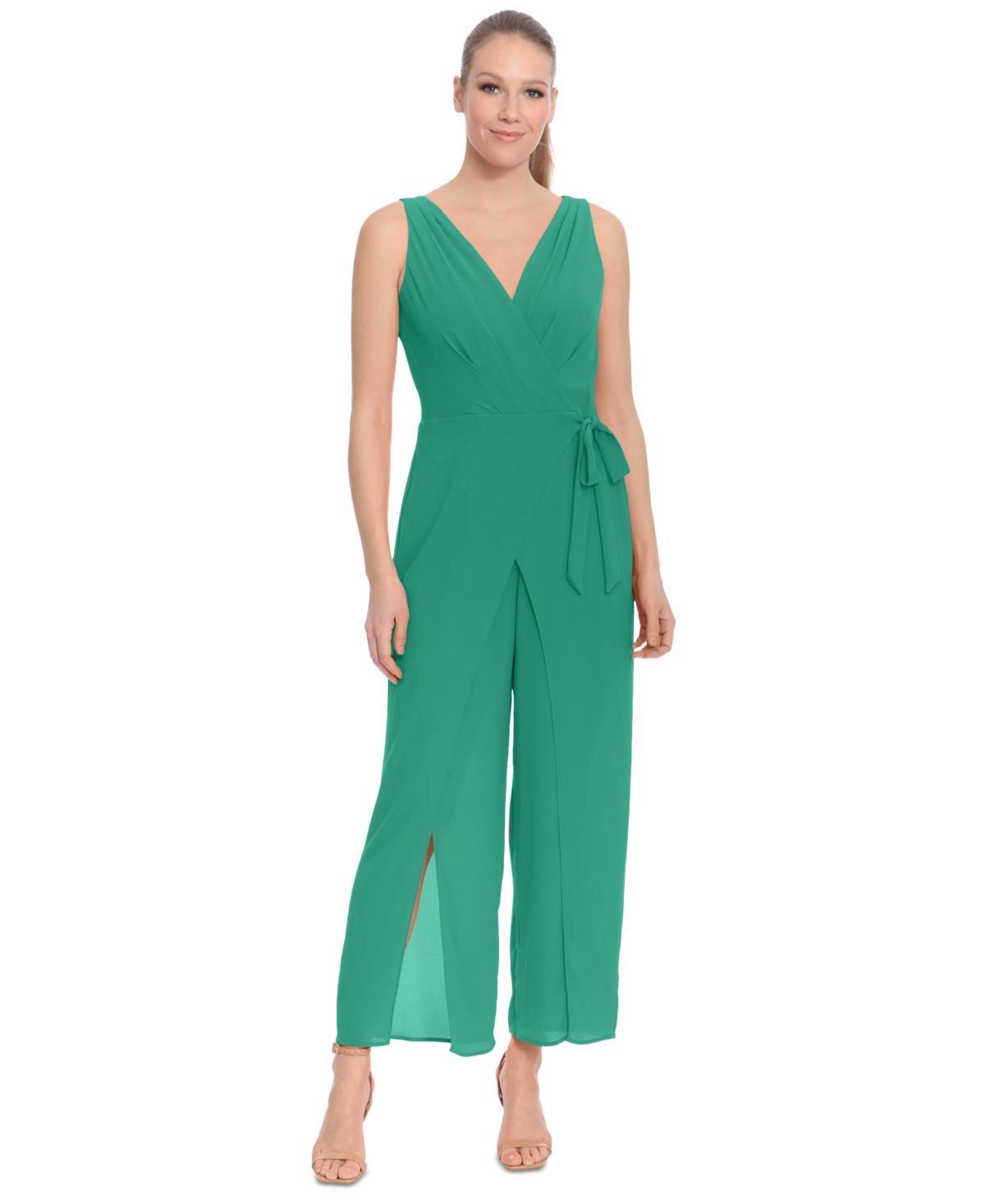 London Times Womens Tie-Waist Jumpsuit Product Image