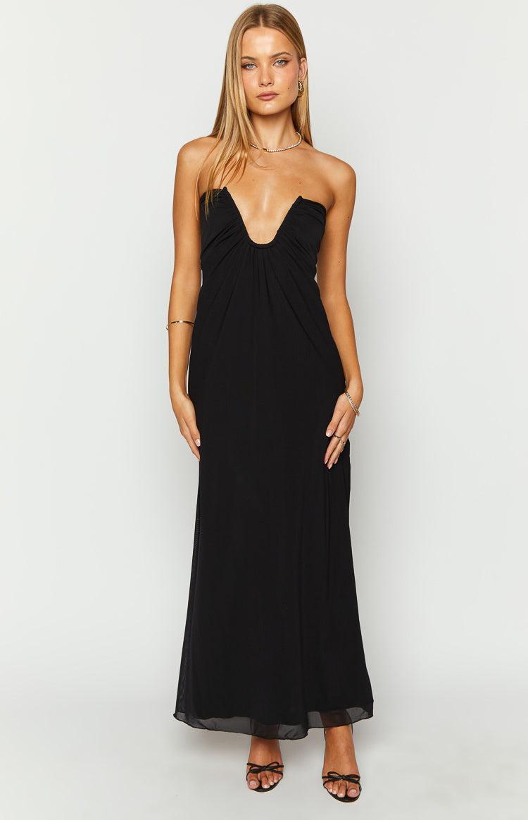 Braelyn Black Strapless Maxi Dress Product Image