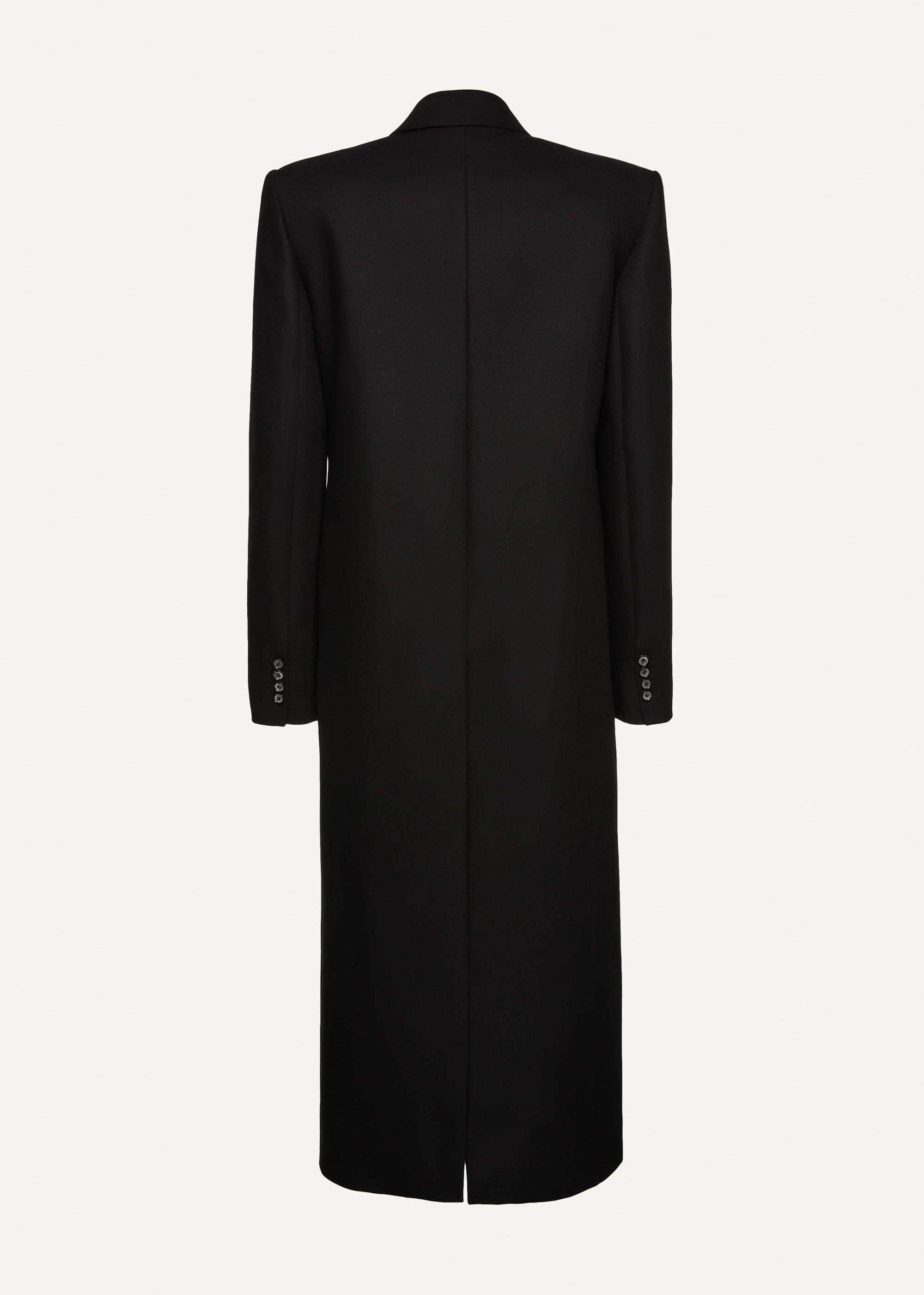 Long classic wool coat in black product image